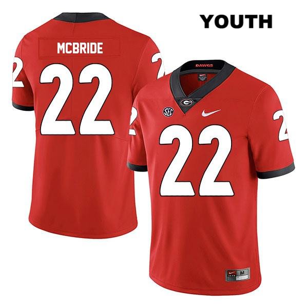 Georgia Bulldogs Youth Nate McBride #22 NCAA Legend Authentic Red Nike Stitched College Football Jersey CTK8356LL